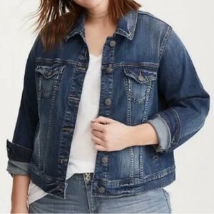 Torrid dark denim jacket. New never worn tags removed. Size 3x